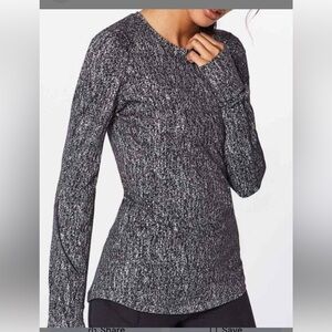 Lululemon Extra Mile Long Sleeve‎ Jacquard Shirt Size 6 workout athleisure yoga